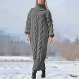 Sévriane | Robe maxi en tricot avec motif en câble
