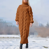 Sévriane | Robe maxi en tricot avec motif en câble