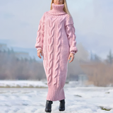 Sévriane | Robe maxi en tricot avec motif en câble