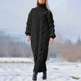 Sévriane | Robe maxi en tricot avec motif en câble