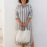 Naomi - Robe Midi Rayée Chemise
