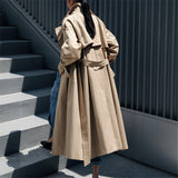 Urbaine | Manteau oversized pour femme avec rabat de protection contre la pluie et ceinture amovible