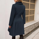 Daphnée | Manteau long à manches longues pour femme, avec poches