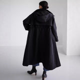 Odalys | Manteau imperméable oversize pour femme avec capuche et coupe en A