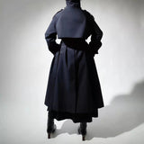 Edwige | Trench-coat long pour femme, avec col montant et ceinture à la taille