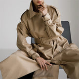 Urbaine | Manteau oversized pour femme avec rabat de protection contre la pluie et ceinture amovible