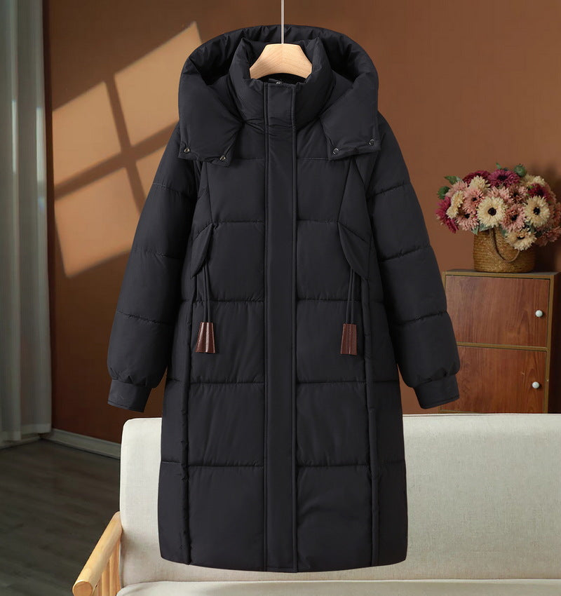 Urbanie | Manteau long matelassé pour femme avec capuche et col montant