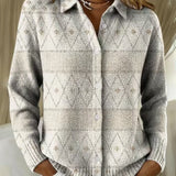 Zoraide – Blouse à capuche tricotée élégante avec motif en diamant