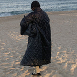 Fanchon | Manteau matelassé oversize pour femme, de longueur maxi, avec matelassage en losanges