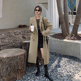 Yvonnette | Manteau oversize pour femme, à double boutonnage, avec revers et coupe longue