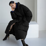 Wendeline | Manteau long matelassé pour femme, avec col montant et rembourrage coupe-vent