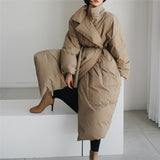 Wendeline | Manteau long matelassé pour femme, avec col montant et rembourrage coupe-vent