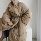 Wendeline | Manteau long matelassé pour femme, avec col montant et rembourrage coupe-vent