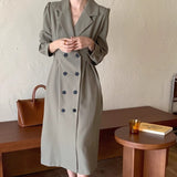 Célie | Robe blazer pour femme, à double boutonnage, avec manches bouffantes et revers longs