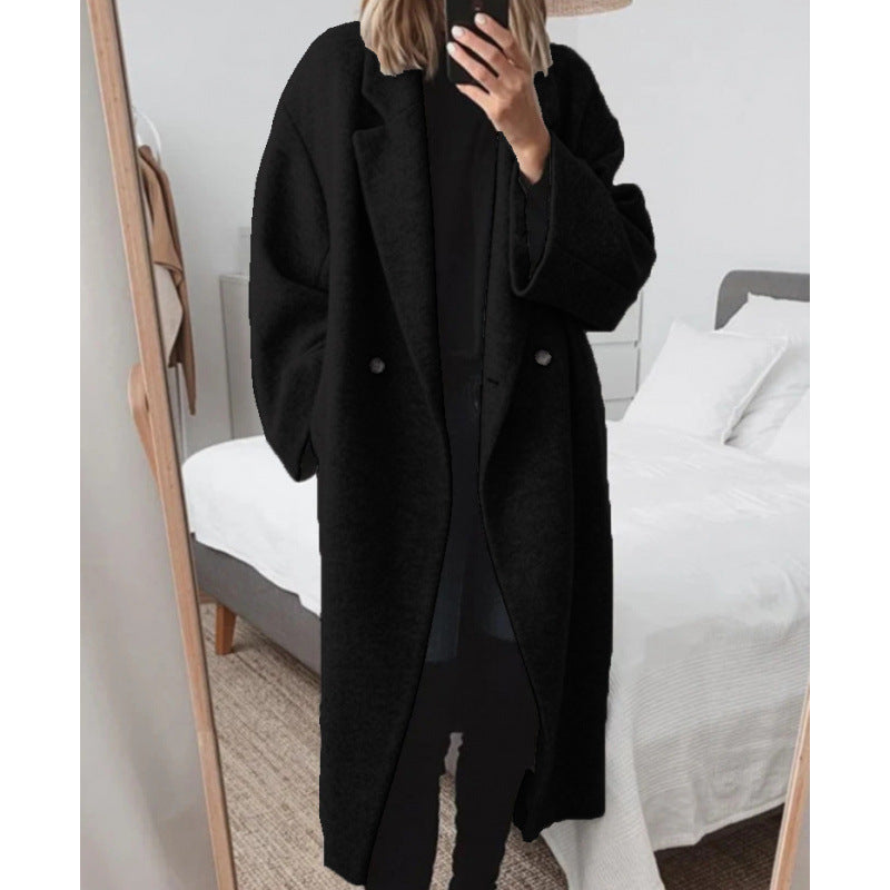 Liesel | Manteau oversized pour femme avec revers et double boutonnage