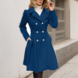 Daphnée | Manteau long à manches longues pour femme, avec poches
