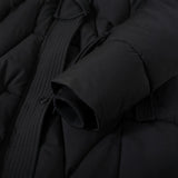 Radegonde | Parka longue matelassée pour femme avec capuche en fausse fourrure et poignets côtelés