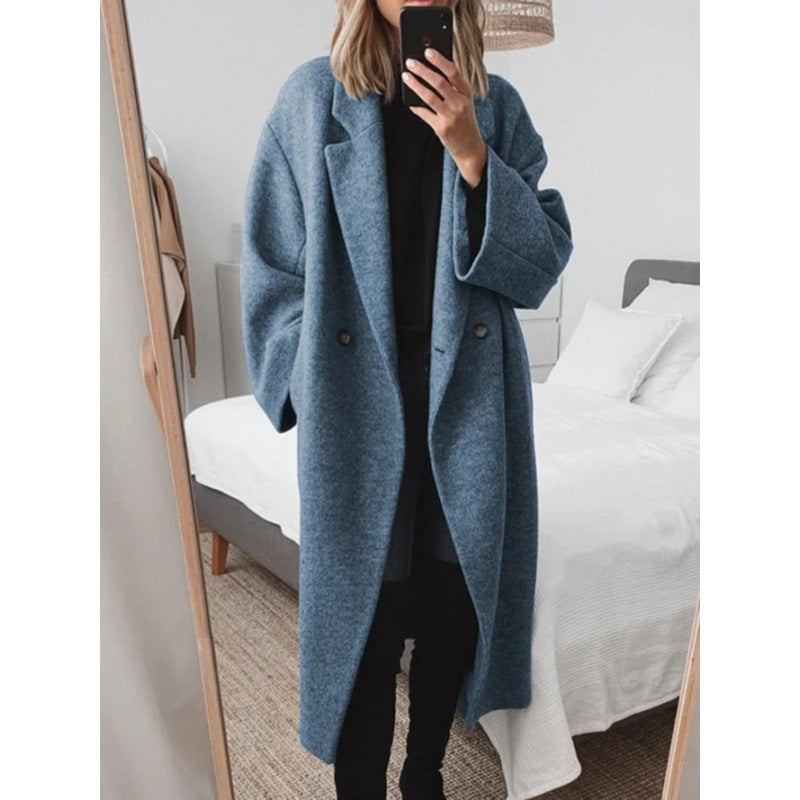 Liesel | Manteau oversized pour femme avec revers et double boutonnage