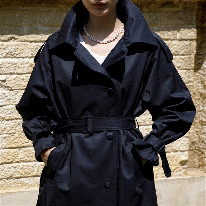Urbaine | Manteau oversized pour femme avec rabat de protection contre la pluie et ceinture amovible