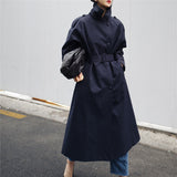 Edwige | Trench-coat long pour femme, avec col montant et ceinture à la taille