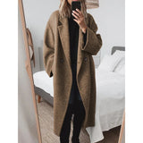 Liesel | Manteau oversized pour femme avec revers et double boutonnage
