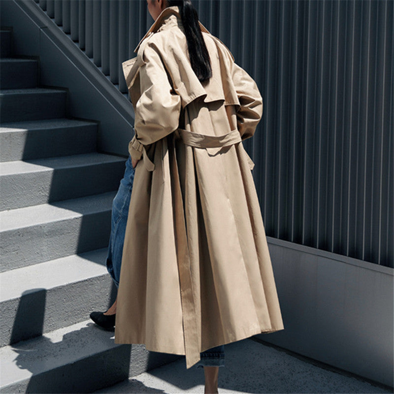 Urbaine | Manteau oversized pour femme avec rabat de protection contre la pluie et ceinture amovible