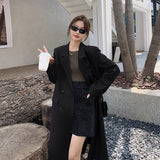Yvonnette | Manteau oversize pour femme, à double boutonnage, avec revers et coupe longue