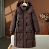 Urbanie | Manteau long matelassé pour femme avec capuche et col montant