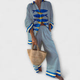 Sofia - Manteau Imprimé de Citrons Méditerranéens