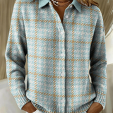 Perrine – Blouse à capuche à carreaux avec accents couleur sable