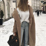 Sylviane - manteau long en peluche d'ours