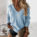 Quilaine - Pull en tricot doux à col en V