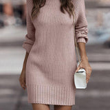 Fauviane | Robe en tricot à col montant
