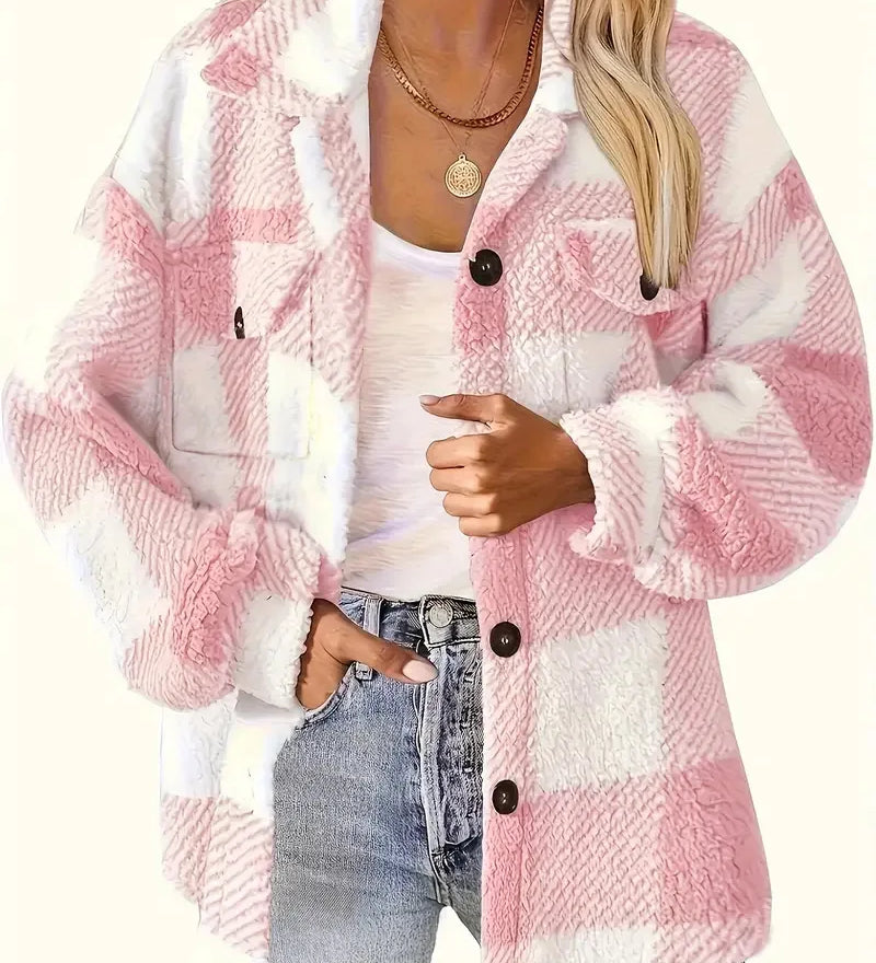 Martina | Veste en Fleece à Carreaux Élégante