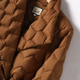 Aymeline - Manteau élégant en plumes avec ceinture