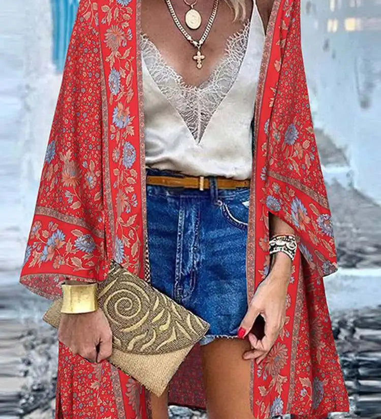 Charline - Cardigan d'été floral léger (Taille Plus disponible)