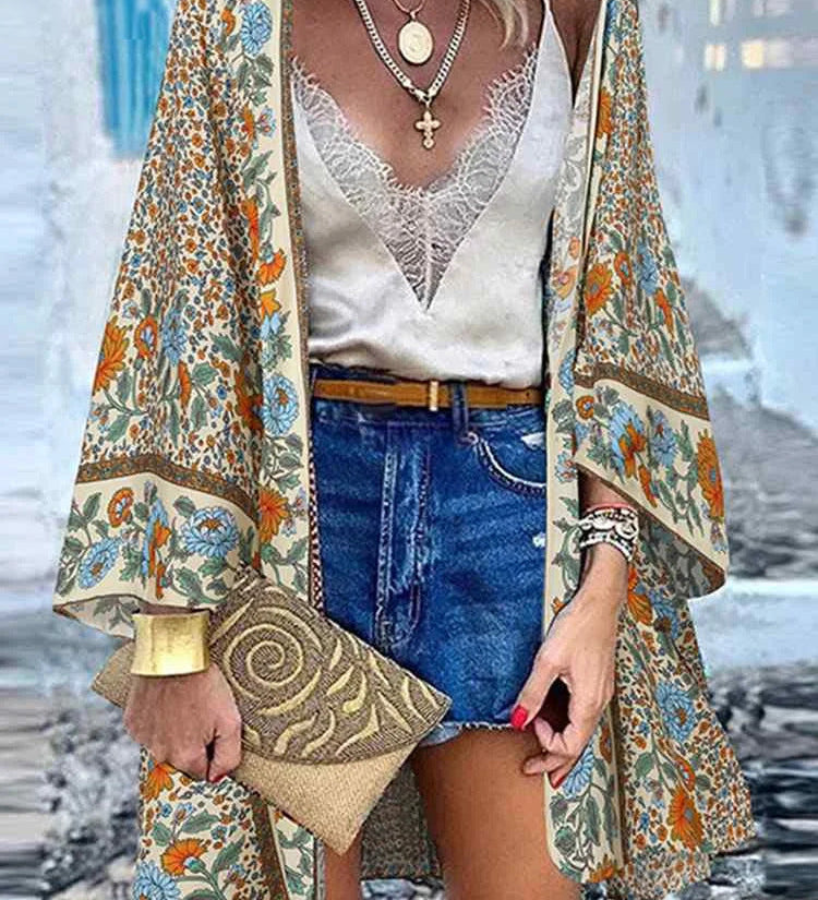 Charline - Cardigan d'été floral léger (Taille Plus disponible)