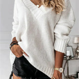 Quilaine - Pull en tricot doux à col en V