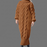 Sévriane | Robe maxi en tricot avec motif en câble