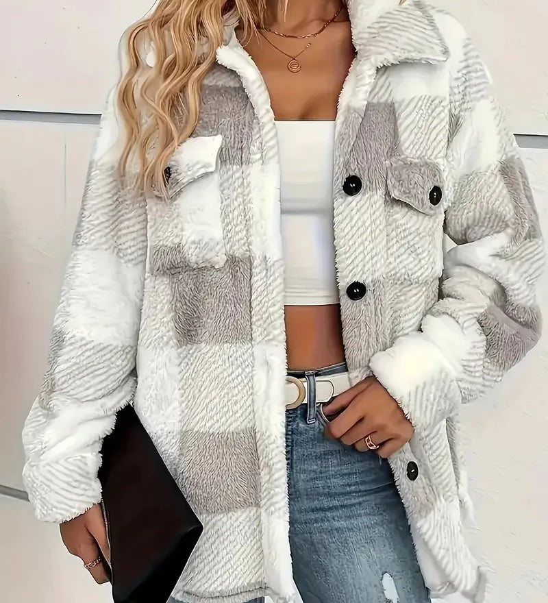 Martina | Veste en Fleece à Carreaux Élégante