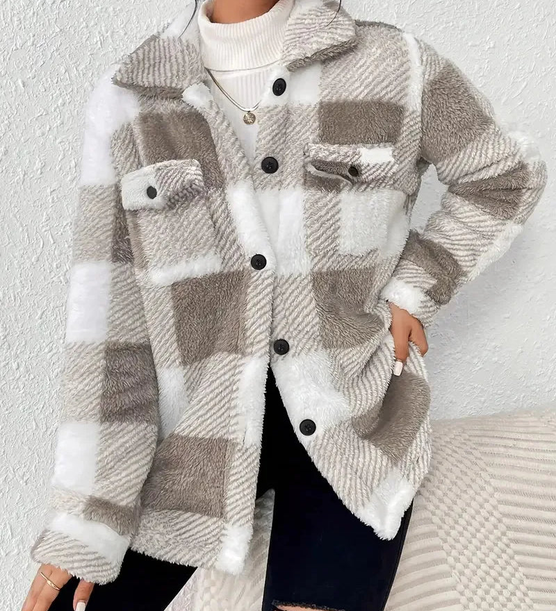 Martina | Veste en Fleece à Carreaux Élégante