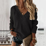 Quilaine - Pull en tricot doux à col en V