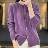 Lucie - Cardigan à Boutons en Tricot à Cable
