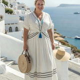 Seren - Robe Midi Enveloppante d'Été Élégante