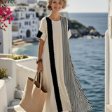 Elara - Robe Maxi Rayée d'Été Élégante