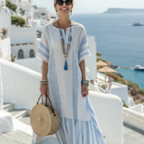 Ione - Robe Maxi Rayée d'Été Élégante