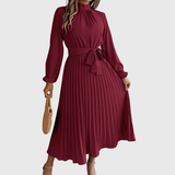 Martine | Robe Maxi Plissée Ceinturée