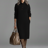 Delphinie | Robe midi côtelée chic