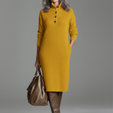Delphinie | Robe midi côtelée chic