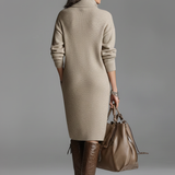 Delphinie | Robe midi côtelée chic